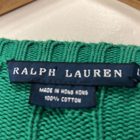 Ralph Lauren green cable knit sweater. Size M/L - Picture 5 of 5